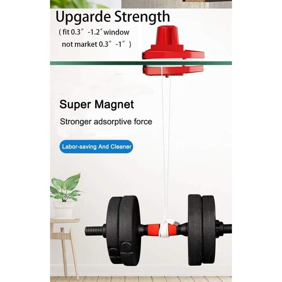 Outside Magnetic Window Cleaner, Double-Sided Brush Glass Wiper Cleaning Tools, - Picture 6 of 15